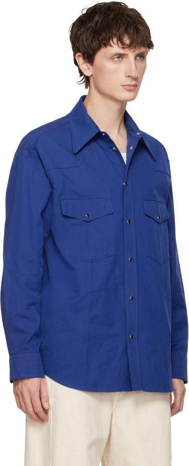 Košeľa LEMAIRE Western Snap-Button Shirt with Contrast Stitching Čierna | SH1193 LF1475, 4