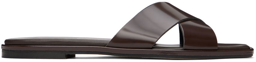Aeyde Sonia Leather Cross-Strap Sandals