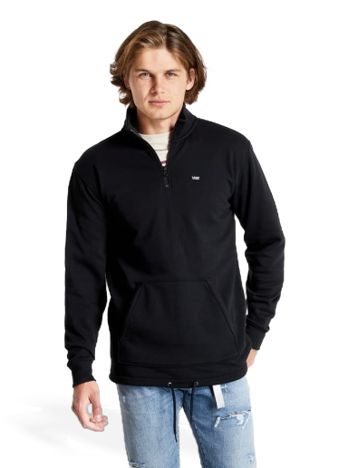 Mikina Vans Versa Standard Fleece Half-Zip Sweatshirt Čierna | VN0A5KDSBLK1