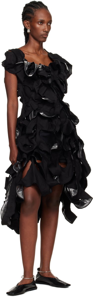 Šaty Yohji Yamamoto YOHJI YAMAMOTO Cut-Out Midi Dress Čierna | FP-D12-831, 3
