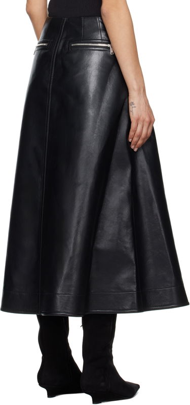 Sukňa Nanushka Nanushka Aleka Regenerated Leather Midi Skirt Čierna | NW25RSSK13899, 2
