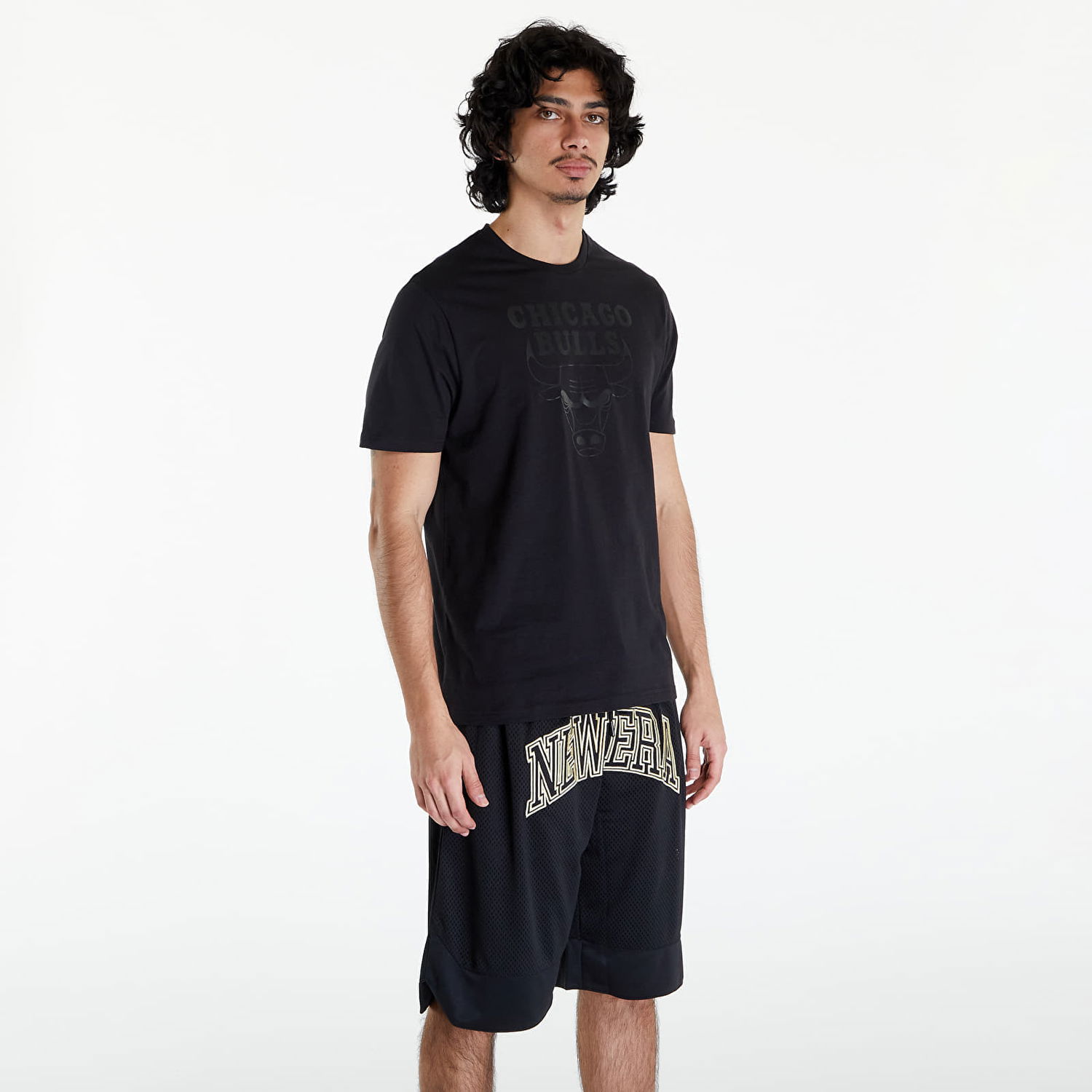 Tričko New Era NOS NBA Regular Tee Chicago Bulls UNISEX Black/ Black Čierna | 60416757, 0