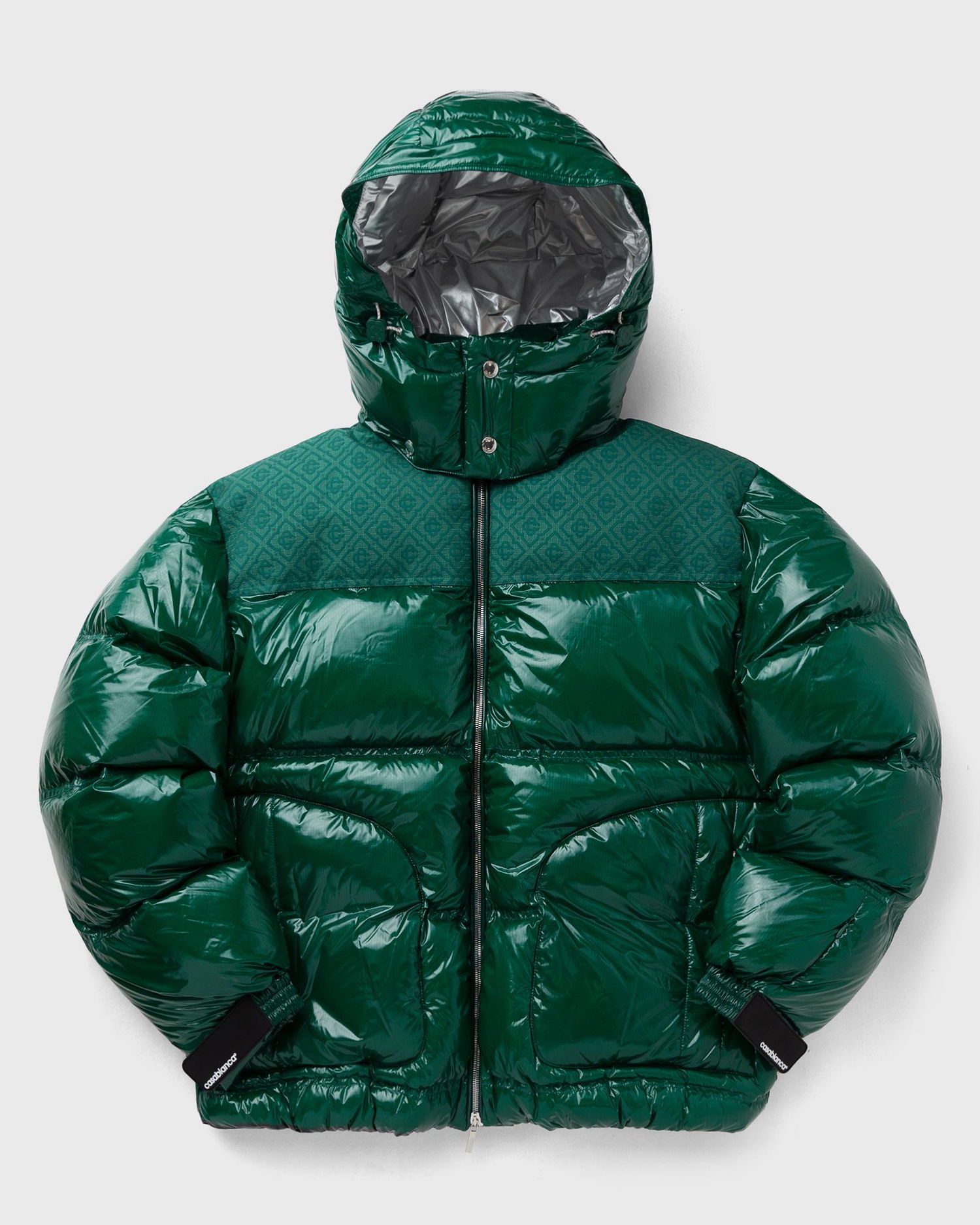 Prešívaná bunda Casablanca Shiny Hooded Puffer Jacket Zelené | MPF25-OT-197-01, 0