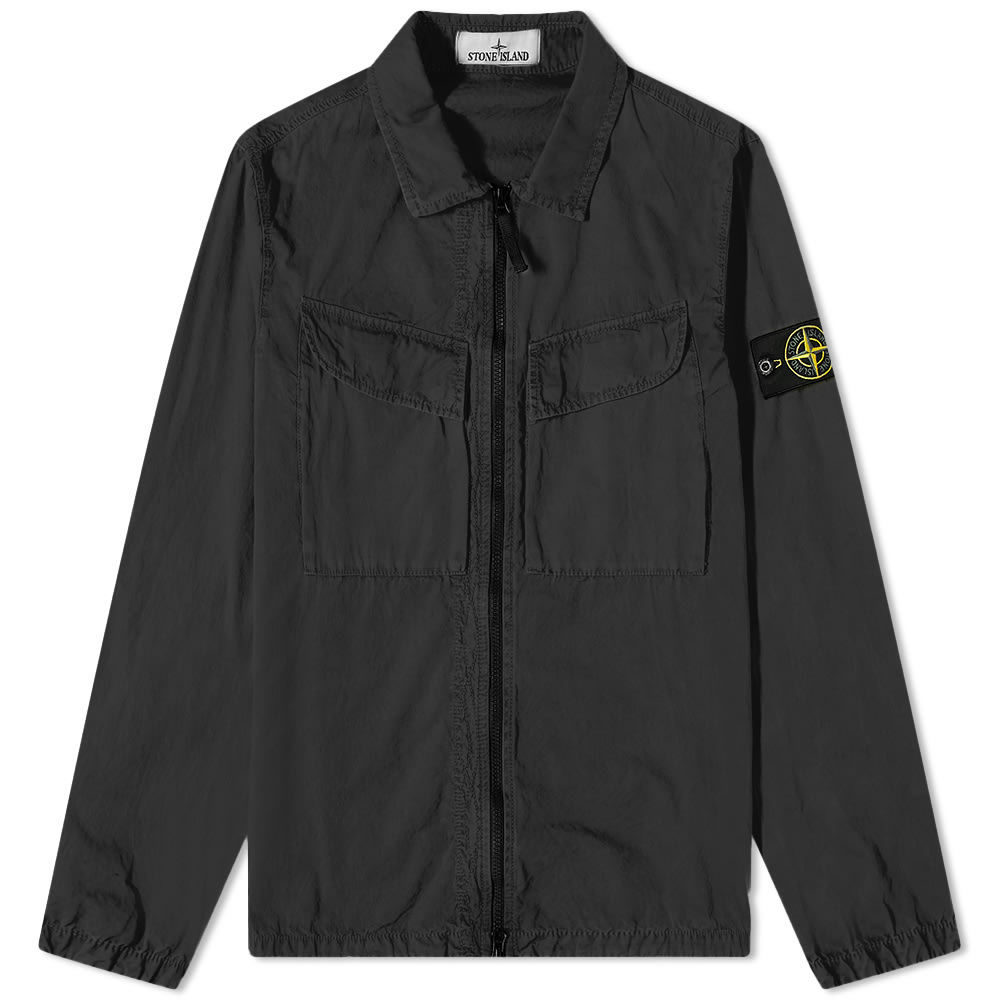 Bunda Stone Island Brushed Cotton Canvas Zip Overshirt Čierna | 7715101WN-V0129, 0