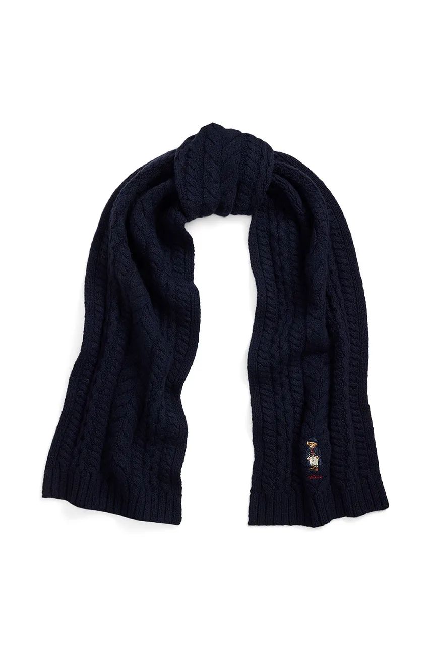 Šál Polo by Ralph Lauren Cable-Knit Wool Scarf Navy | 455961992, 0