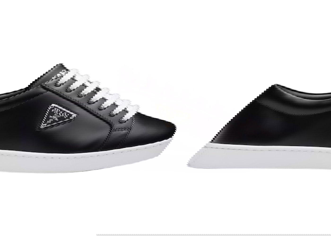 Tenisky a topánky Prada Brushed Sneakers Leather 'Black White' Čierna | 2EE376_3F0E_F0632, 0