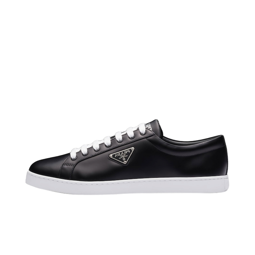 Tenisky a topánky Prada Brushed Sneakers Leather 'Black White' Čierna | 2EE376_3F0E_F0632