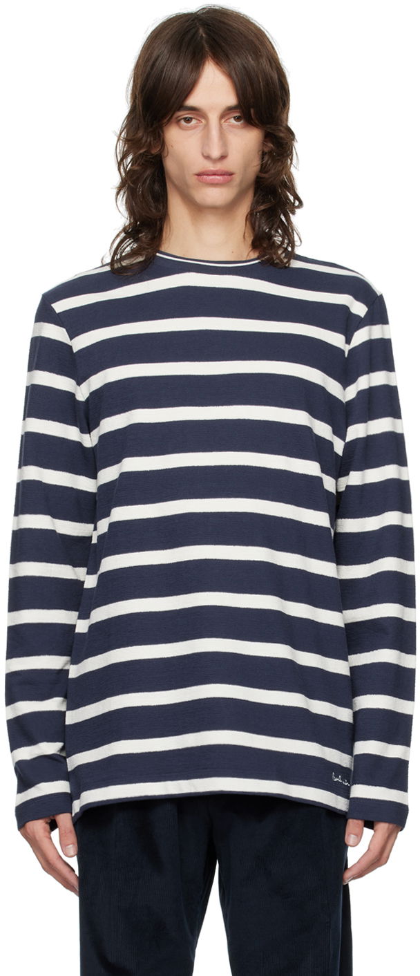Paul Smith Boat Neck Striped Long Sleeve T-Shirt