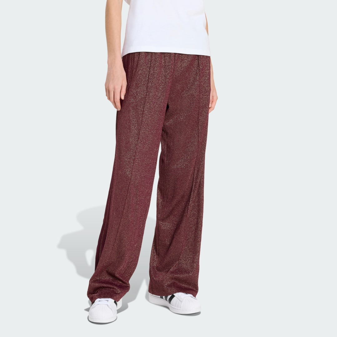 Nohavice adidas Performance adidas Originals Firebird Lurex Wide-Leg Pants Vínová | KS7808, 0