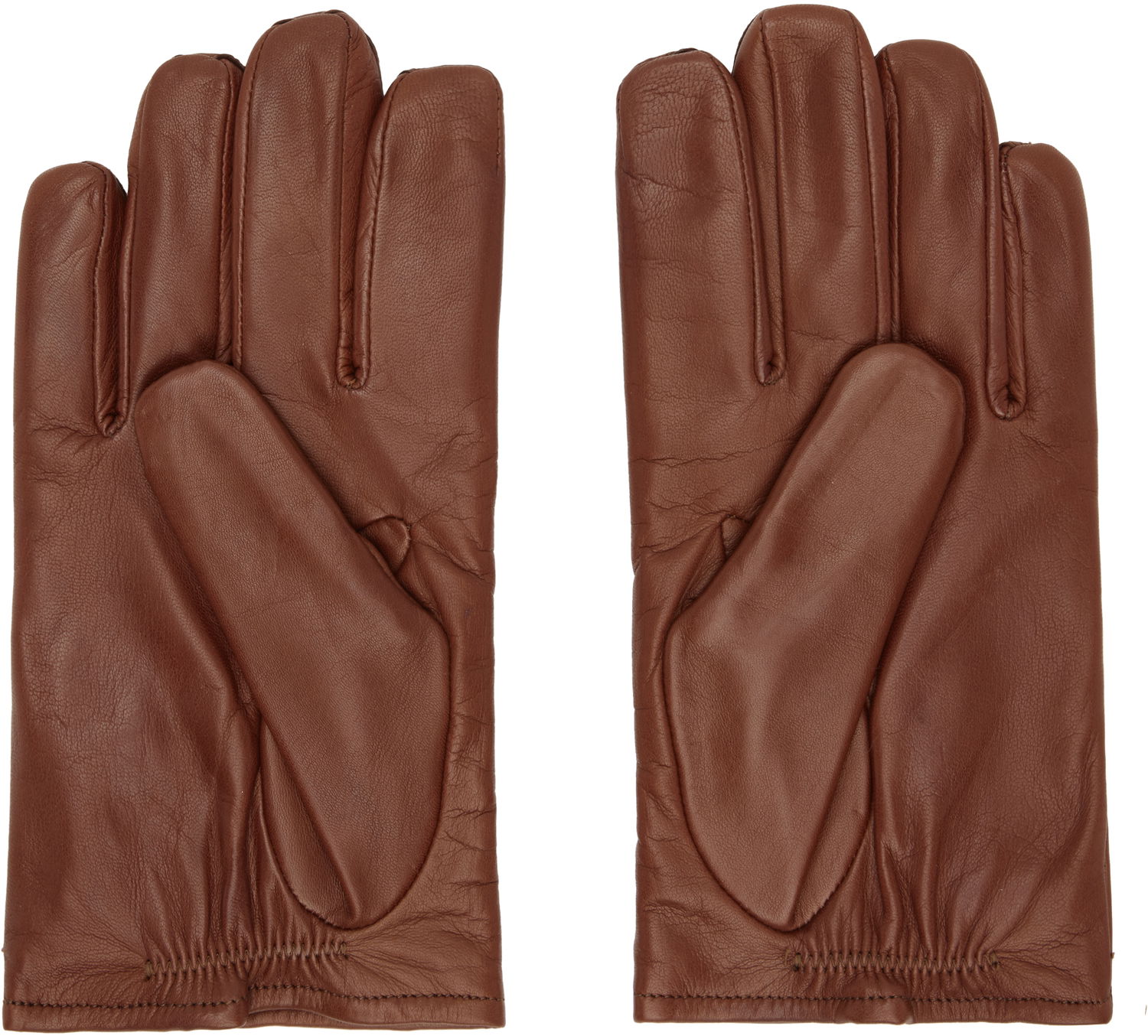 Rukavice OUR LEGACY OUR LEGACY Piped Seam Leather Gloves Hnedá | A4258HA, 1