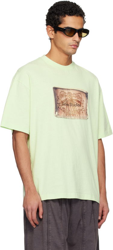 Tričko Acne Studios Relaxed Fit Distressed Patch T-Shirt Zelené | CL0391-, 1