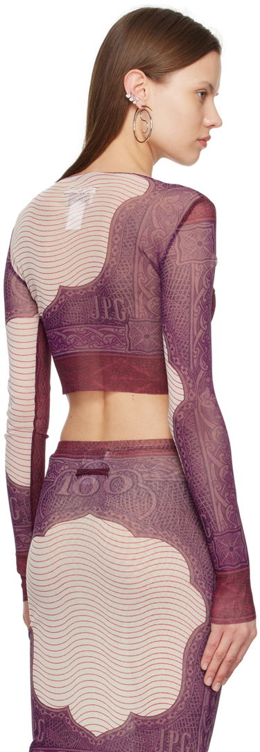 Crop Top Jean Paul Gaultier Jean Paul Gaultier 'The Cartouche' Long Sleeve Top Fialová | 24/25-U-TO018-T515-300128, 2