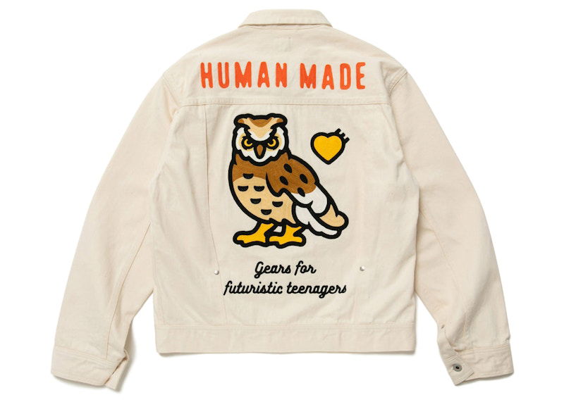 Bomber bunda Human Made Work Jacket With Owl Print Béžová | HM25JK021