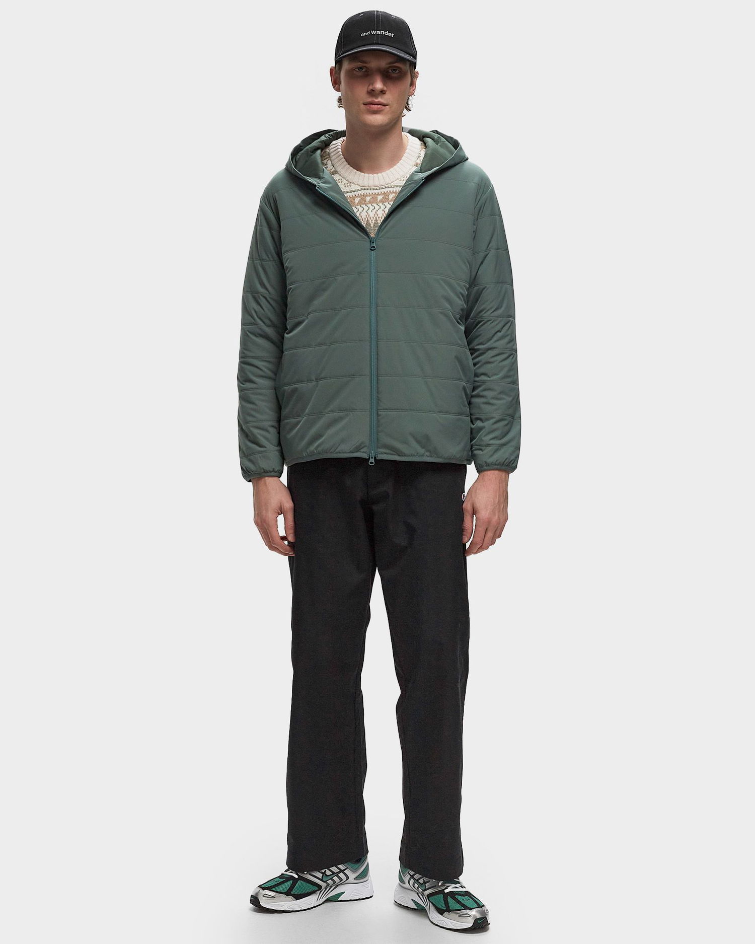 Prešívaná bunda Snow Peak Flexible Insulated Zip Up Hoodie Zelené | SW-24AU003-DARKGREY, 1