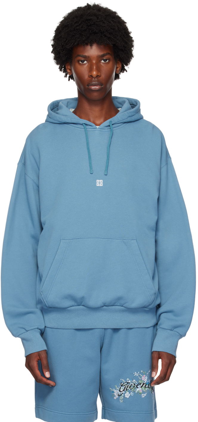 Mikina Givenchy 4G Hoodie Modrá | BMJ0LA3Y8P490, 0