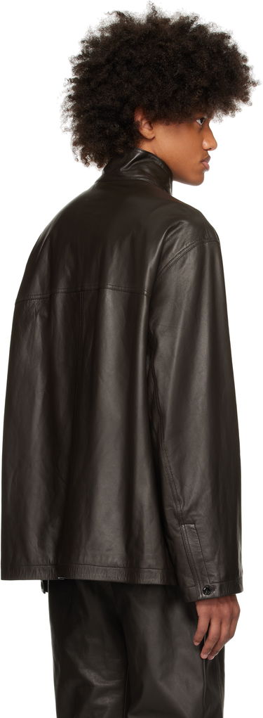 Košeľa LEMAIRE Lemaire Stand Collar Leather Shirt Čierna | OV1006 LL0094, 2