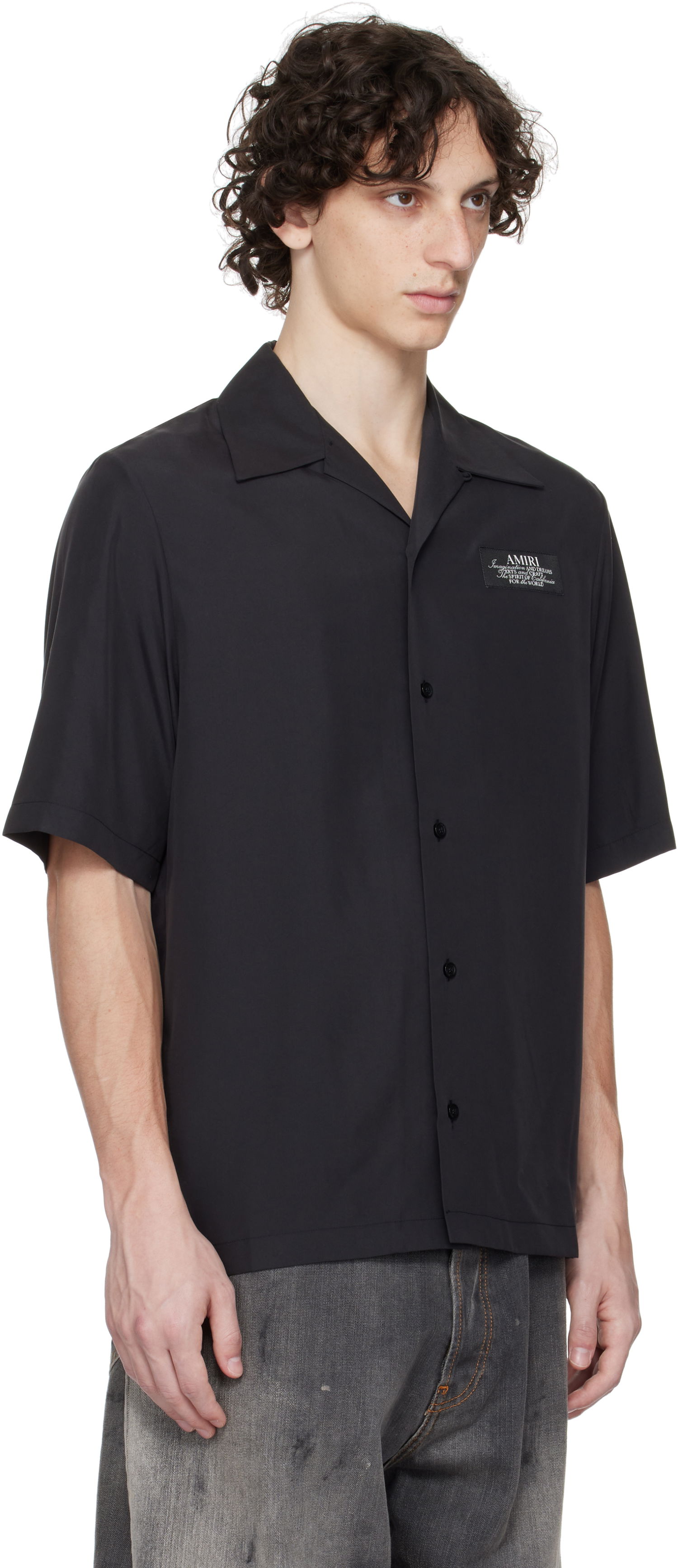 Košeľa AMIRI Amiri 'Amiri Spirit' Bowling Shirt Čierna | AMSTCA1148, 1
