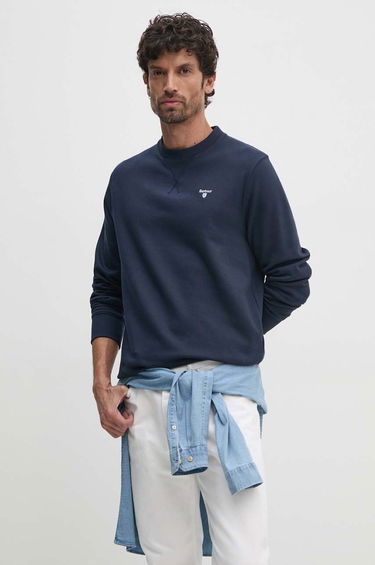 Mikina Barbour Navy Blue Crew Neck Sweatshirt Navy | MOL0643, 0