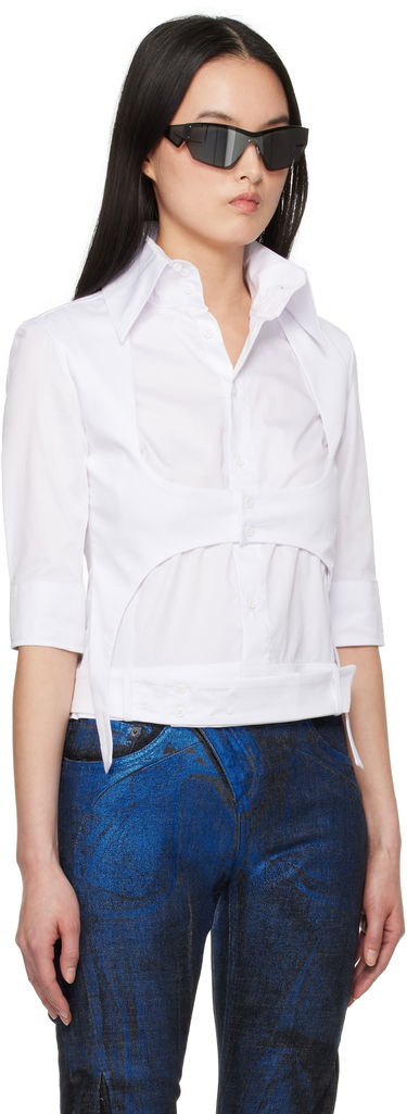 Košeľa Ottolinger Ottolinger High Collar Short Sleeve Shirt Biela | 11140011101, 1