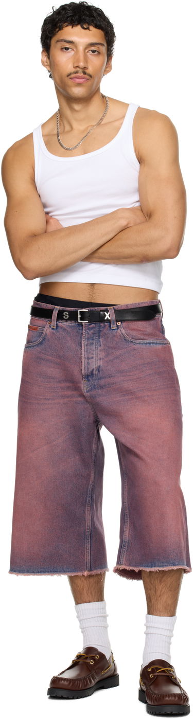 Šortky Martine Rose Martine Rose Frayed Denim Shorts Ružová | 247WD06115, 4