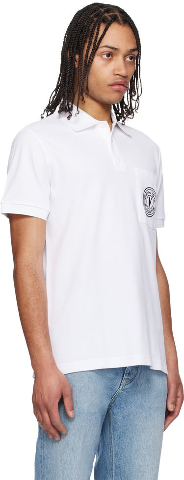 Polo tričko Versace Embroidered Logo Polo by Versace Jeans Couture Biela | E78GAGT01_ECJ01T, 1