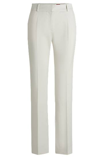 Nohavice BOSS Slim-Fit Shimmer Trousers Biela | 50537747, 0