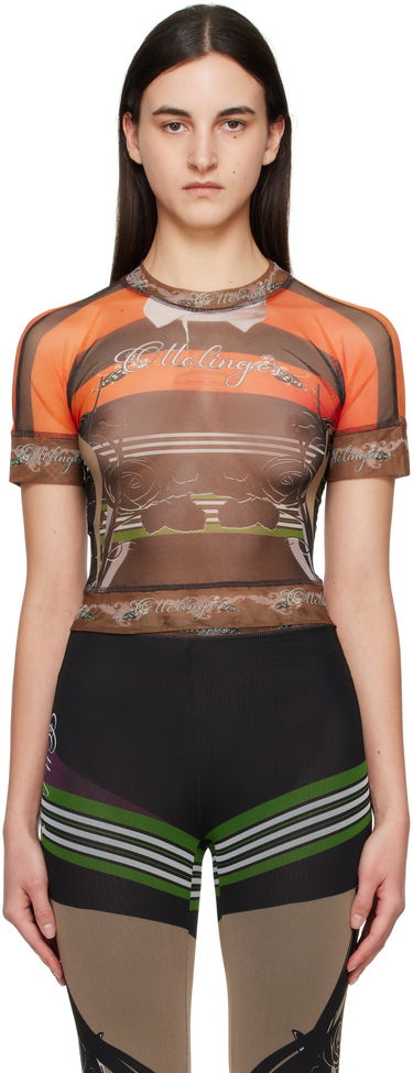 Tričko Ottolinger Ottolinger Mesh Graphic T-Shirt Hnedá | 10110040101, 0