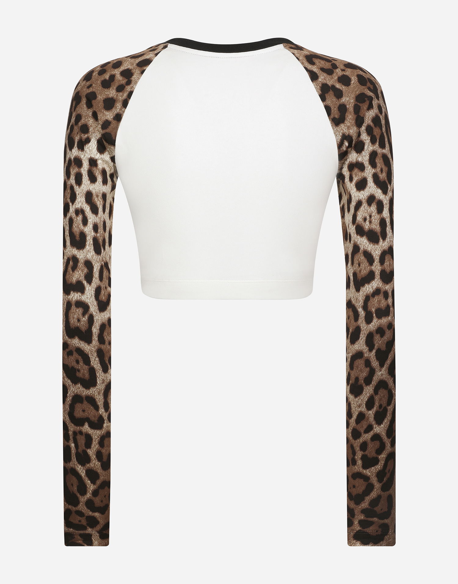 Crop Top Dolce & Gabbana Long-sleeved T-shirt With Logo Biela | F8U47ZGDBZVW0111, 1