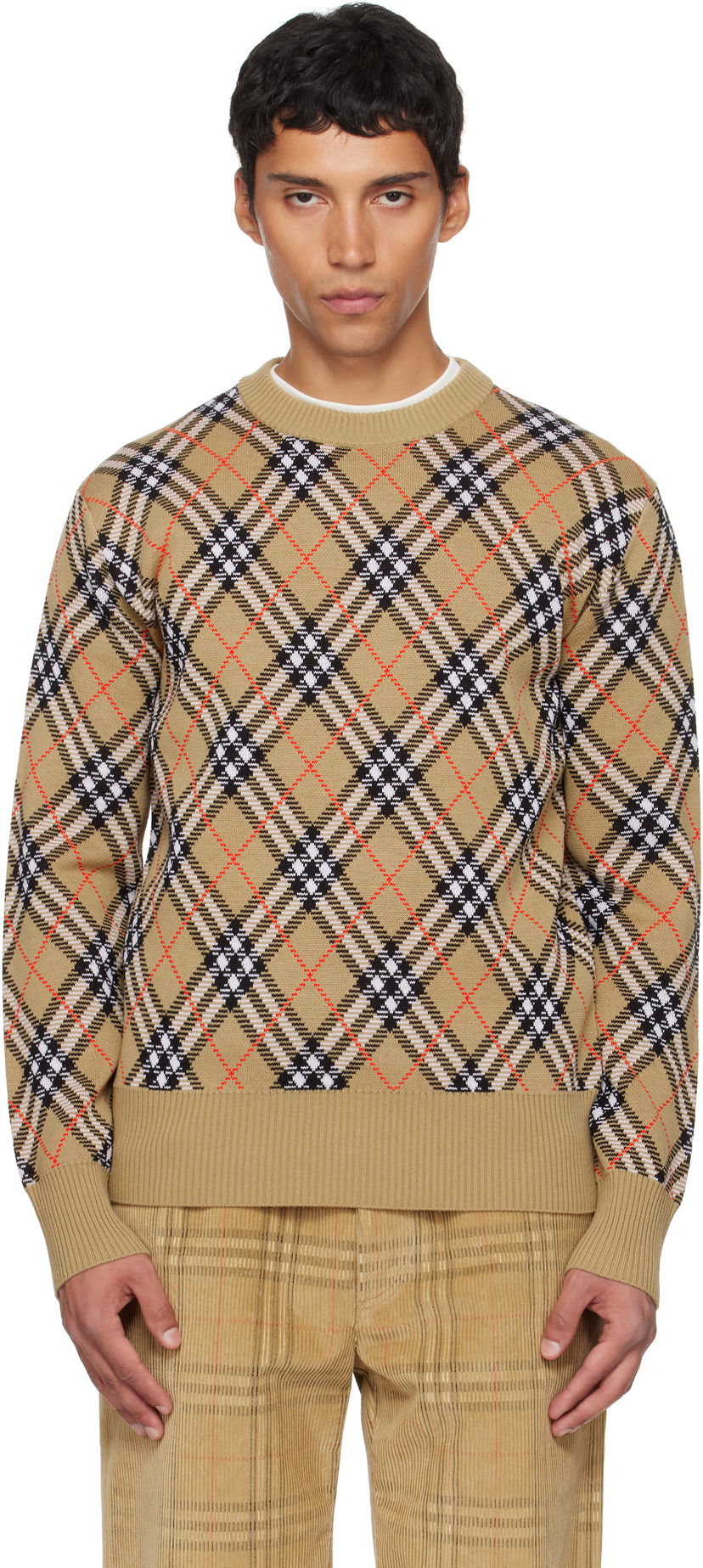 Sveter Burberry Burberry Check Snowdon Sweater Béžová | 8110189