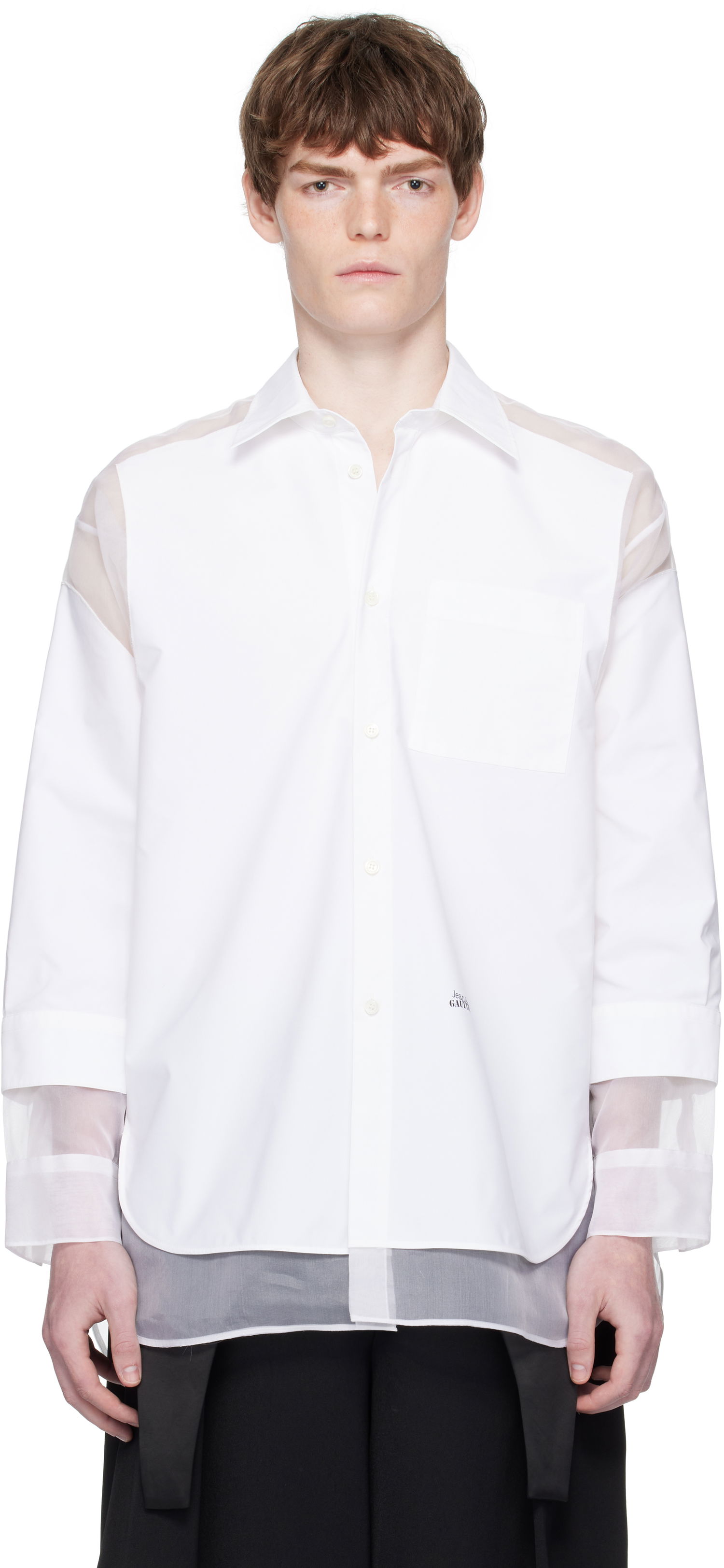 Košeľa Jean Paul Gaultier Jean Paul Gaultier 'The Petit Grand' Double Layered Shirt Biela | 25/03-U-ST035-C075-01, 0