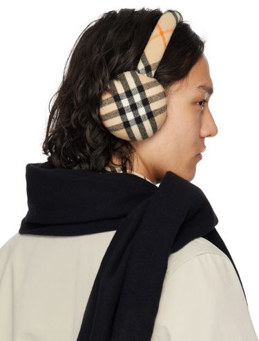 Šál Burberry Burberry Check Wool Earmuffs Béžová | 8105109, 4