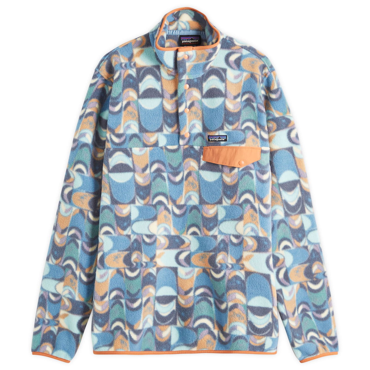 Sveter Patagonia Lightweight Synchilla Snap-T Pullover Fleece Swallowtail Geo, Size Large Modrá | 25551-SLGS, 1