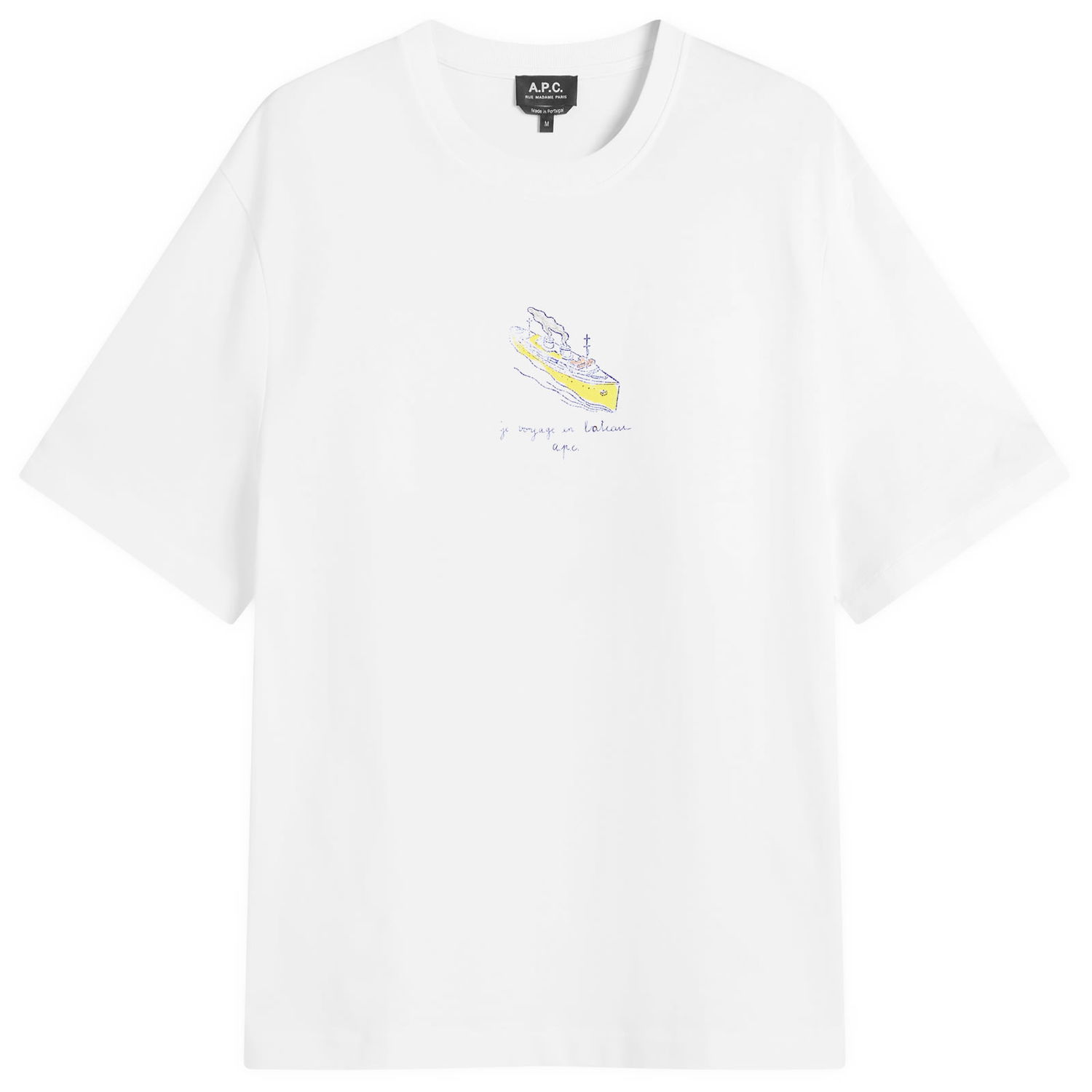 Tričko A.P.C. A.P.C. Men's Jack Voyage Graphic T-Shirt, Size Small Biela | COHJC-H26517-AAB, 0
