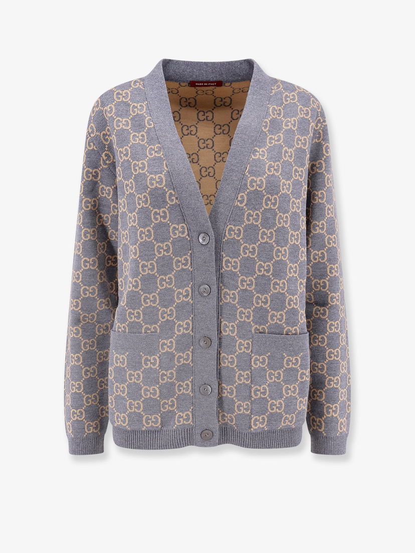 Sveter Gucci Cardigan With Logo Šedá | 798157XKD8T1013