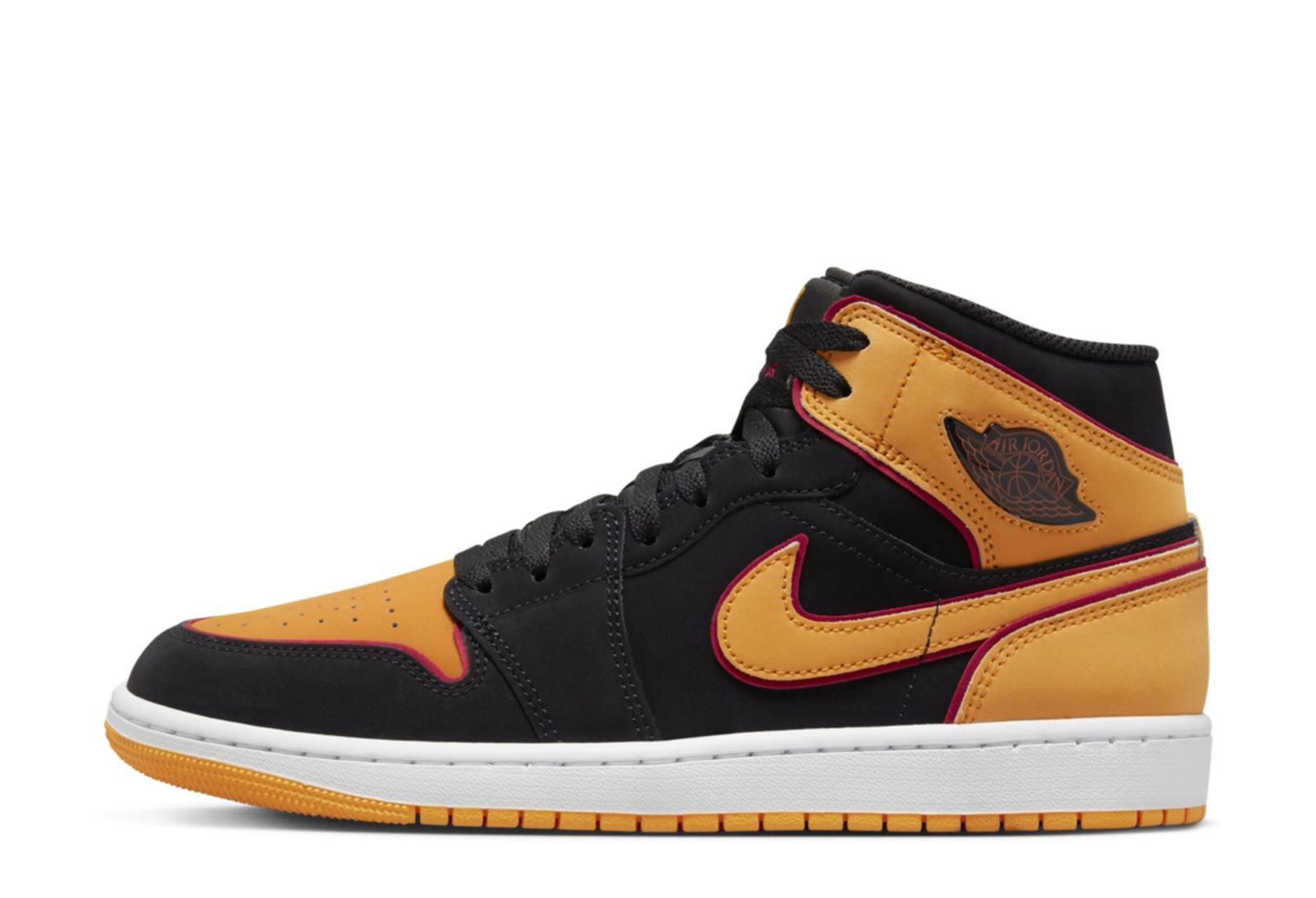 Air Jordan 1 Mid Fat Tongue "Black Orange"