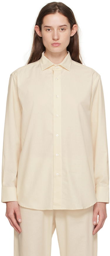 Košeľa Baserange Relaxed-Fit Long Sleeve Button-Up Shirt Béžová | SHOL-OC-000, 0