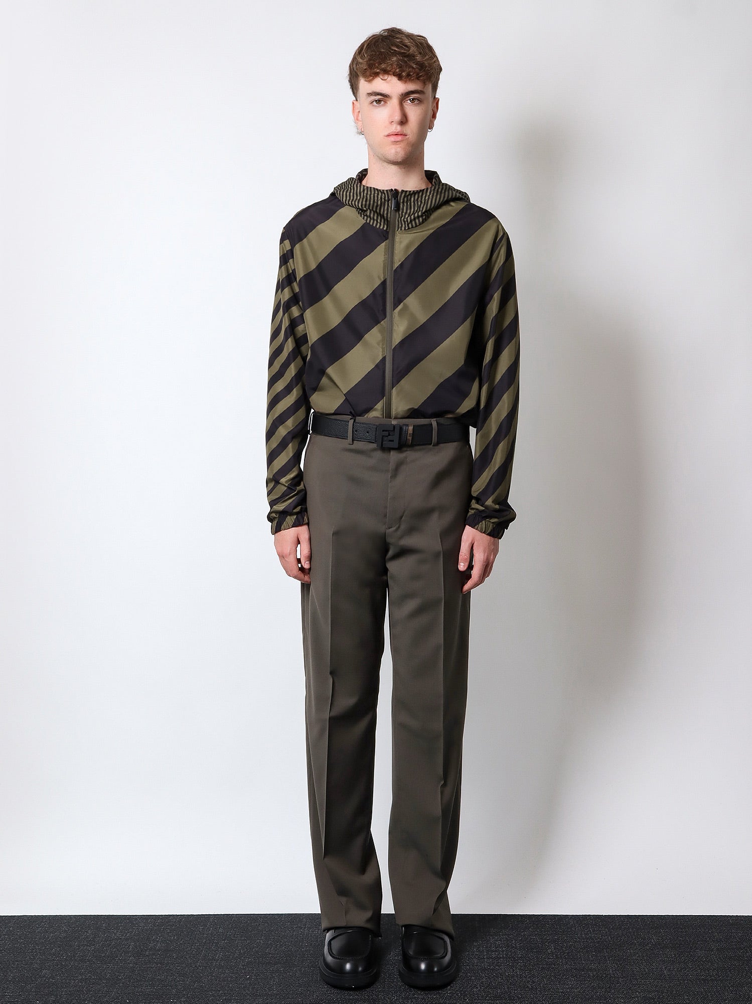 Fendi Striped Hooded Jacket