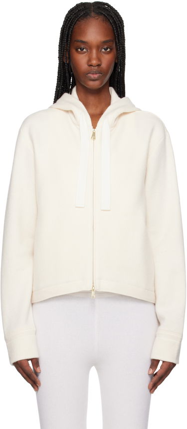Mikina Max Mara Max Mara Abilita Cropped Knit Zip Hoodie Biela | 2511921058600, 0