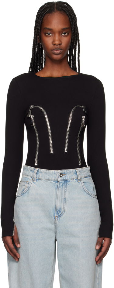 Body Area AREA Long Sleeve Zipper Bodysuit Čierna | RS25AWTP0064FA01, 0