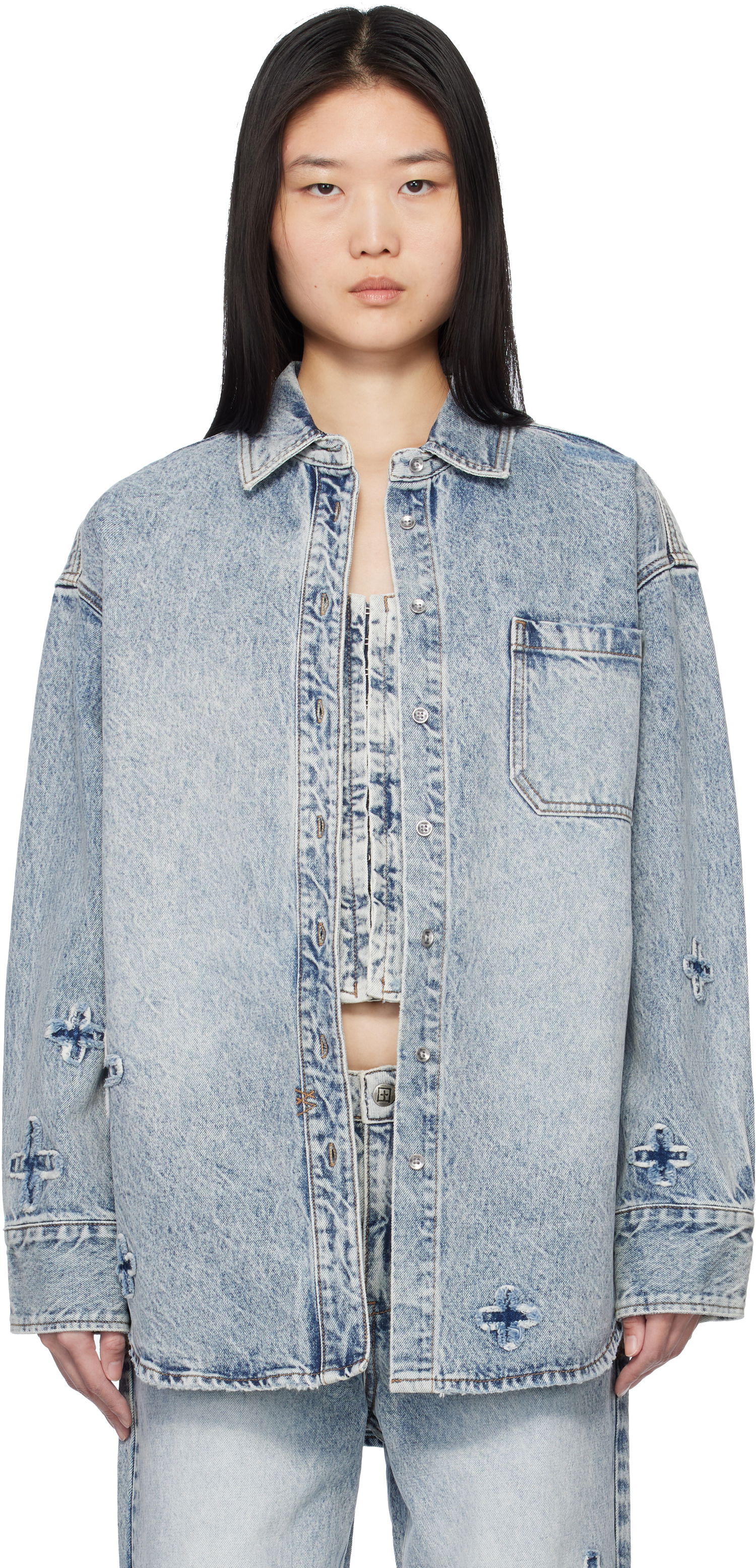 Košeľa Ksubi Oversized Klassic Kraftwerk Denim Shirt by Ksubi Modrá | WPS25SH002, 0