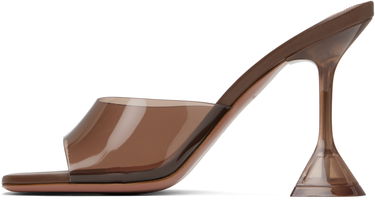 Doplnky Amina Muaddi Amina Muaddi Lupita Glass Slipper Heeled Sandals Hnedá | LUPITA GLASS SLIPPER, 2
