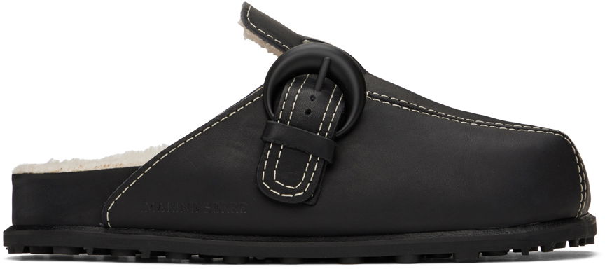 Oblečenie Marine Serre Marine Serre Square Toe Shearling Slippers Čierna | MFW013-BK99, 0