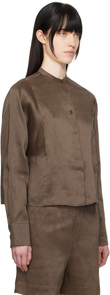 Košeľa Loulou de Saison Loulou de Saison Siara Band Collar Blouse Hnedá | SIARA, 1