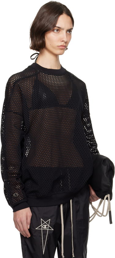 Sveter Rick Owens Rick Owens Champion Edition Jumbo Mesh Sweatshirt Čierna | CW01E1670 CHONET, 1