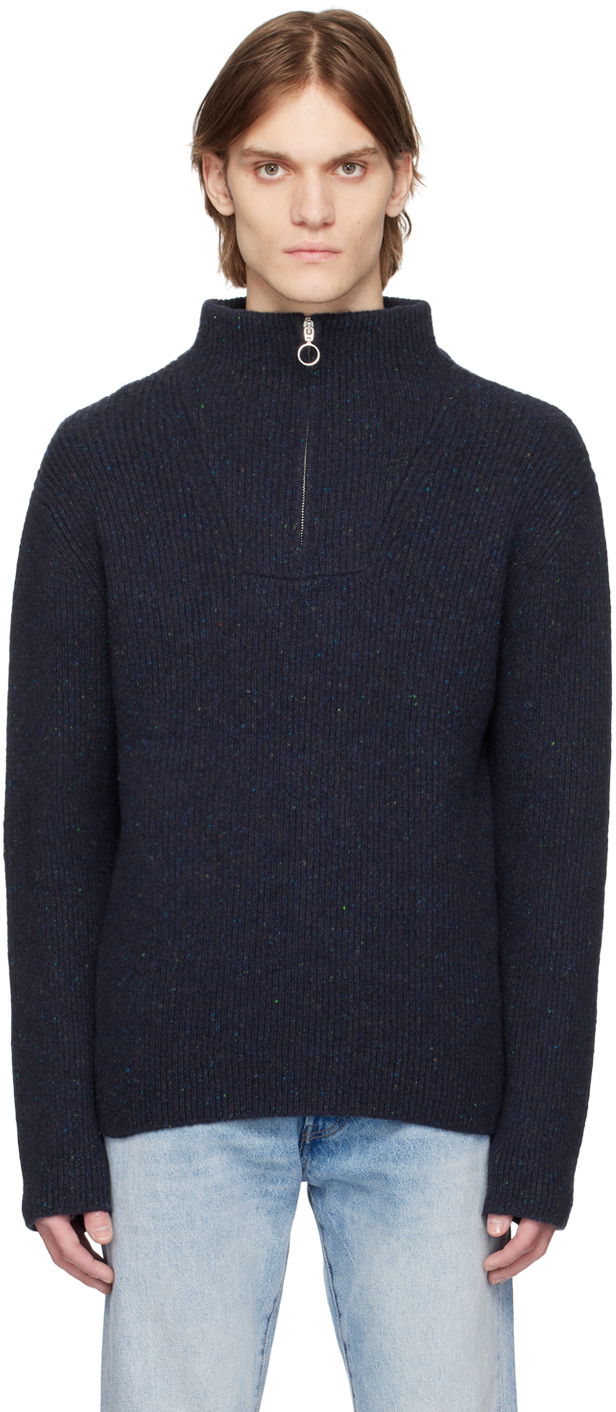 Navy Blue Quarter-Zip Sweater