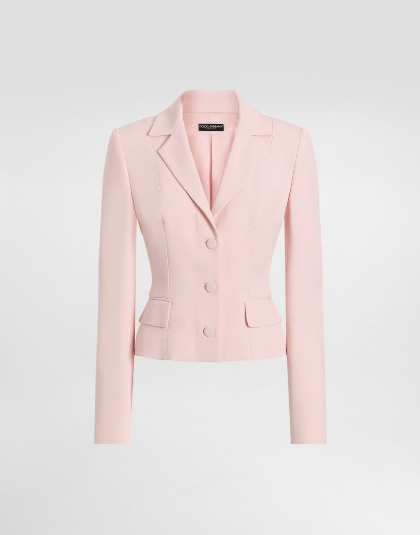 Bunda Dolce & Gabbana Dolce & Gabbana Single-Breasted Stretch Cady Jacket Ružová | F27BTTFUAE5F1452