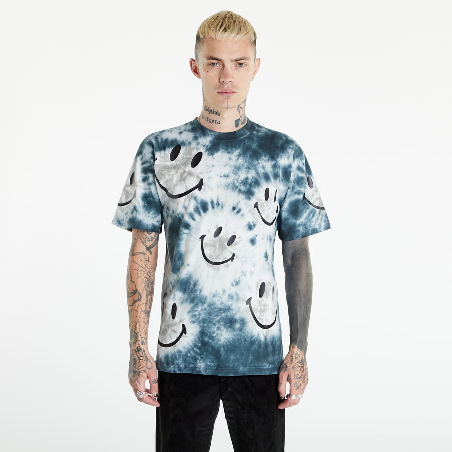 Tričko MARKET Smiley Shibori Dye Tee Modrá | 399001107 black, 0