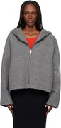 Jil Sander Cropped Hooded Full-Zip Felted Jacket