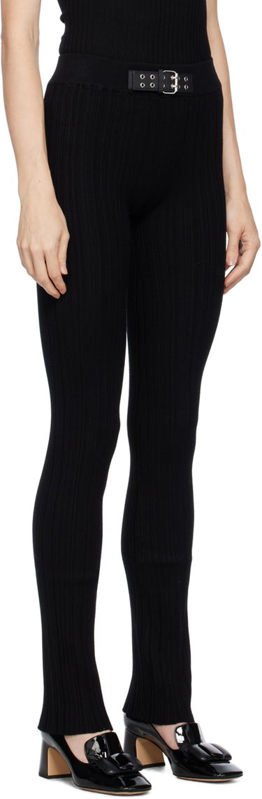 Nohavice Moschino Jeans Buckle Detail Trousers Čierna | 380 8711, 1