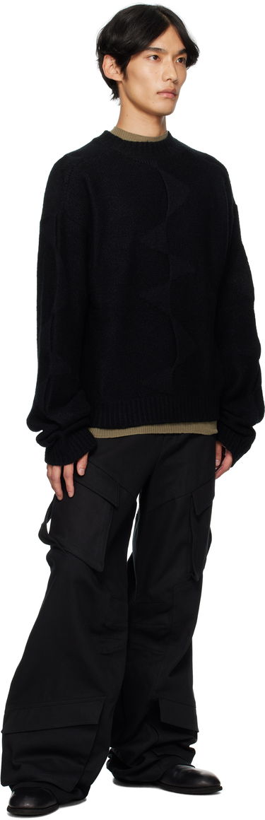 Sveter HELIOT EMIL HELIOT EMIL Cropped Spiral Knit Sweater Čierna | PREAW25_M_07_063_BLK01_CO, 3